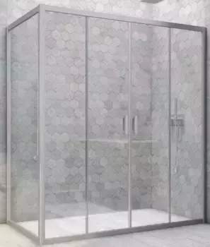 Душевой угол-ограждение «Vegas Glass» Z2P+ZPV Novo h2000 155/90 Crystal vision/хром матовый без поддона универсальный