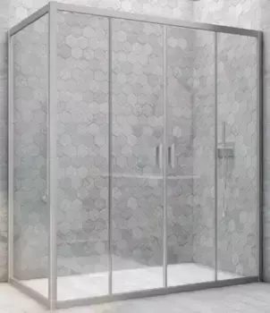 Душевой угол-ограждение «Vegas Glass» Z2P+ZPV Novo h2000 160/75 Crystal vision/хром матовый без поддона универсальный