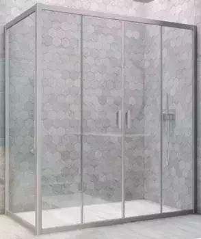 Душевой угол-ограждение «Vegas Glass» Z2P+ZPV Novo h2000 170/80 Crystal vision/хром матовый без поддона универсальный