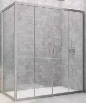 Душевой угол-ограждение «Vegas Glass» Z2P+ZPV Novo h2000 175/85 Crystal vision/хром матовый без поддона универсальный