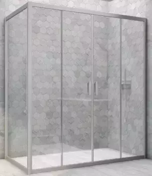 Душевой угол-ограждение «Vegas Glass» Z2P+ZPV Novo h2000 175/100 Crystal vision/хром матовый без поддона универсальный