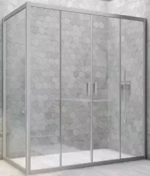 Душевой угол-ограждение «Vegas Glass» Z2P+ZPV Novo h2000 180/95 Crystal vision/хром матовый без поддона универсальный