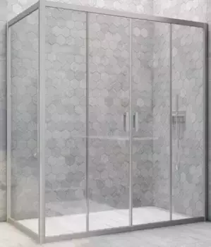 Душевой угол-ограждение «Vegas Glass» Z2P+ZPV Novo h2000 195/70 Crystal vision/хром матовый без поддона универсальный