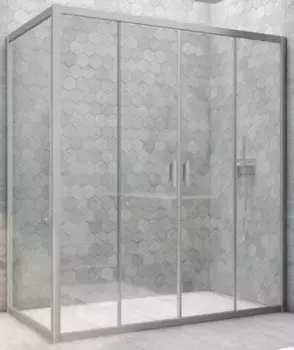 Душевой угол-ограждение «Vegas Glass» Z2P+ZPV Novo h2000 215/75 Crystal vision/хром матовый без поддона универсальный