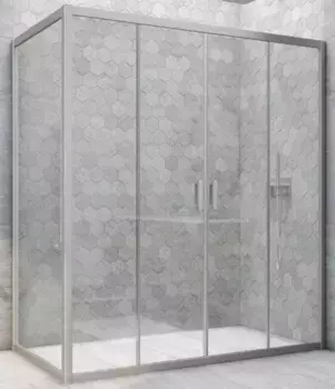 Душевой угол-ограждение «Vegas Glass» Z2P+ZPV Novo h2000 215/90 Crystal vision/хром матовый без поддона универсальный