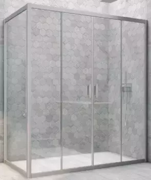 Душевой угол-ограждение «Vegas Glass» Z2P+ZPV Novo h2000 220/80 Crystal vision/хром матовый без поддона универсальный