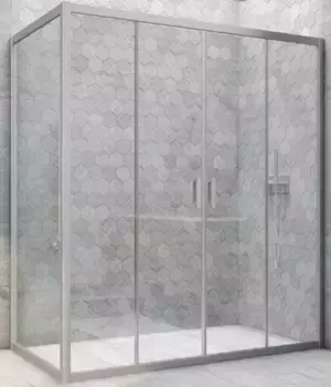 Душевой угол-ограждение «Vegas Glass» Z2P+ZPV Novo h2000 220/95 Crystal vision/хром матовый без поддона универсальный