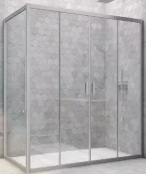 Душевой угол-ограждение «Vegas Glass» Z2P+ZPV Novo h2000 150/85 прозрачный/хром матовый без поддона универсальный