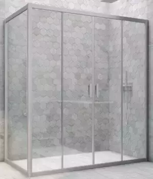 Душевой угол-ограждение «Vegas Glass» Z2P+ZPV Novo h2000 155/85 прозрачный/хром матовый без поддона универсальный