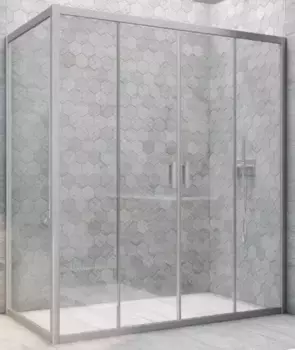 Душевой угол-ограждение «Vegas Glass» Z2P+ZPV Novo h2000 155/95 прозрачный/хром матовый без поддона универсальный