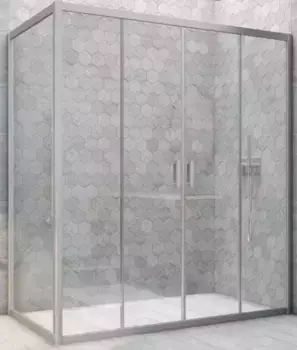 Душевой угол-ограждение «Vegas Glass» Z2P+ZPV Novo h2000 185/90 прозрачный/хром матовый без поддона универсальный