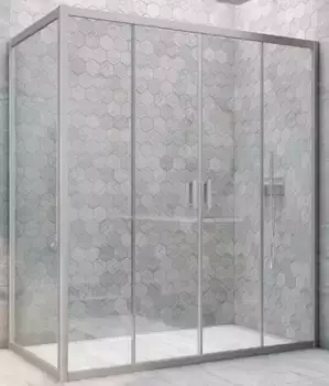 Душевой угол-ограждение «Vegas Glass» Z2P+ZPV Novo h2000 190/100 прозрачный/хром матовый без поддона универсальный