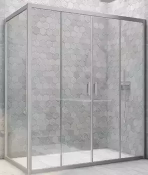 Душевой угол-ограждение «Vegas Glass» Z2P+ZPV Novo h2000 195/90 прозрачный/хром матовый без поддона универсальный