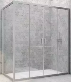 Душевой угол-ограждение «Vegas Glass» Z2P+ZPV Novo h2000 190/75 прозрачный/хром матовый без поддона универсальный