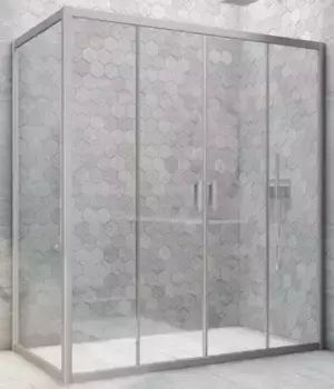 Душевой угол-ограждение «Vegas Glass» Z2P+ZPV Novo h2000 195/95 прозрачный/хром матовый без поддона универсальный