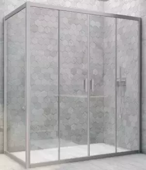 Душевой угол-ограждение «Vegas Glass» Z2P+ZPV Novo h2000 205/80 прозрачный/хром матовый без поддона универсальный