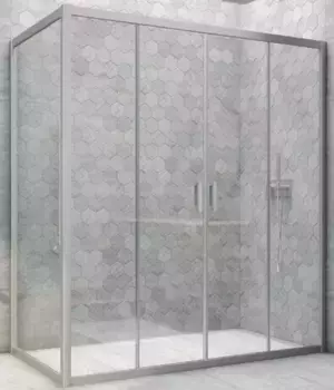 Душевой угол-ограждение «Vegas Glass» Z2P+ZPV Novo h2000 220/75 прозрачный/хром матовый без поддона универсальный