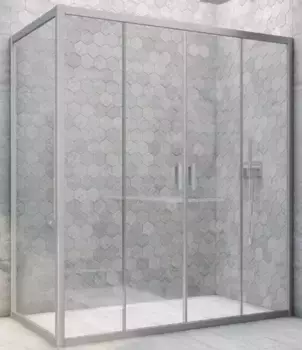 Душевой угол-ограждение «Vegas Glass» Z2P+ZPV Novo h2000 200/85 прозрачный/хром матовый без поддона универсальный