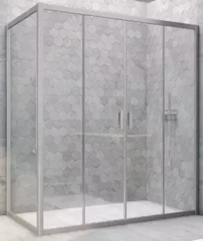 Душевой угол-ограждение «Vegas Glass» Z2P+ZPV Novo h2000 215/75 прозрачный/хром матовый без поддона универсальный