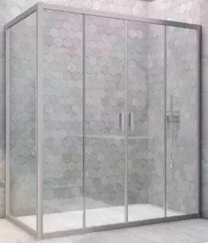 Душевой угол-ограждение «Vegas Glass» Z2P+ZPV Novo h2000 215/100 прозрачный/хром матовый без поддона универсальный