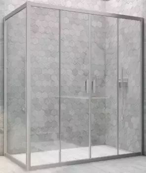 Душевой угол-ограждение «Vegas Glass» Z2P+ZPV Novo h2000 185/75 прозрачный/хром матовый без поддона универсальный