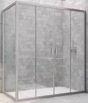 Душевой угол-ограждение «Vegas Glass» Z2P+ZPV Novo h2000 195/100 прозрачный/хром матовый без поддона универсальный