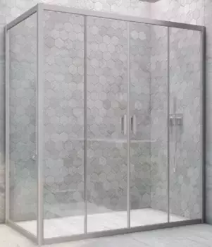 Душевой угол-ограждение «Vegas Glass» Z2P+ZPV Novo h2000 215/90 прозрачный/хром матовый без поддона универсальный