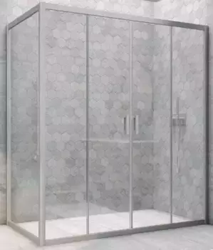 Душевой угол-ограждение «Vegas Glass» Z2P+ZPV Novo h2000 185/80 прозрачный/хром матовый без поддона универсальный