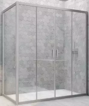 Душевой угол-ограждение «Vegas Glass» Z2P+ZPV Novo h2000 185/85 прозрачный/хром матовый без поддона универсальный