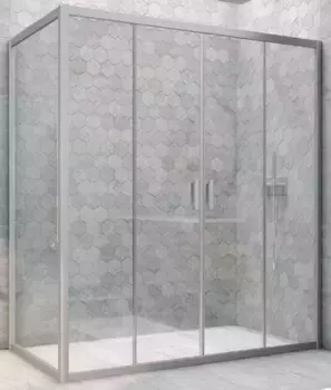 Душевой угол-ограждение «Vegas Glass» Z2P+ZPV Novo h2000 200/90 прозрачный/хром матовый без поддона универсальный