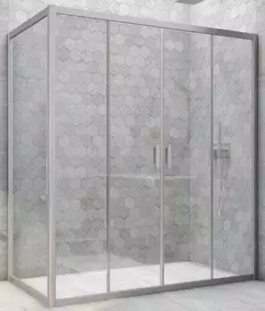Душевой угол-ограждение «Vegas Glass» Z2P+ZPV Novo h2000 210/75 прозрачный/хром матовый без поддона универсальный