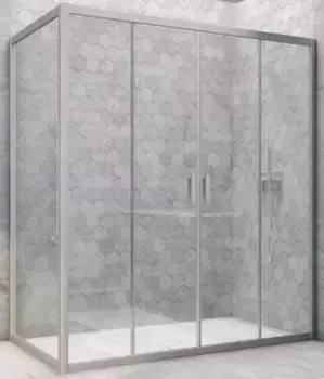 Душевой угол-ограждение «Vegas Glass» Z2P+ZPV Novo h2000 220/100 прозрачный/хром матовый без поддона универсальный
