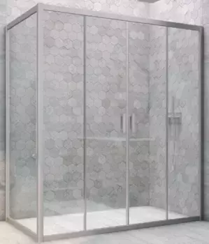 Душевой угол-ограждение «Vegas Glass» Z2P+ZPV Novo h2000 185/95 прозрачный/хром матовый без поддона универсальный