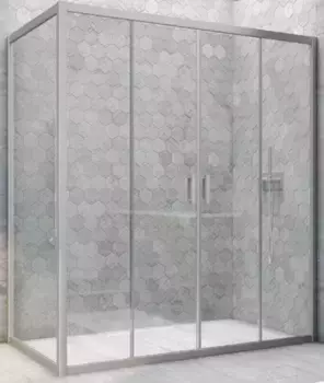 Душевой угол-ограждение «Vegas Glass» Z2P+ZPV Novo h2000 185/100 прозрачный/хром матовый без поддона универсальный