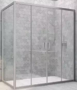 Душевой угол-ограждение «Vegas Glass» Z2P+ZPV Novo h2000 190/80 прозрачный/хром матовый без поддона универсальный