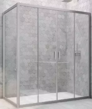 Душевой угол-ограждение «Vegas Glass» Z2P+ZPV Novo h2000 215/80 прозрачный/хром матовый без поддона универсальный
