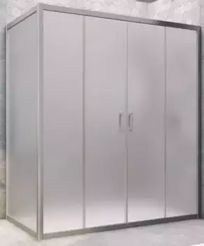 Душевой угол-ограждение «Vegas Glass» Z2P+ZPV Novo h2000 150/80 сатин/хром матовый без поддона универсальный