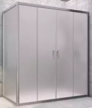 Душевой угол-ограждение «Vegas Glass» Z2P+ZPV Novo h2000 150/85 сатин/хром матовый без поддона универсальный