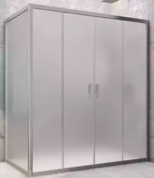 Душевой угол-ограждение «Vegas Glass» Z2P+ZPV Novo h2000 155/75 сатин/хром матовый без поддона универсальный