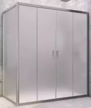 Душевой угол-ограждение «Vegas Glass» Z2P+ZPV Novo h2000 155/85 сатин/хром матовый без поддона универсальный