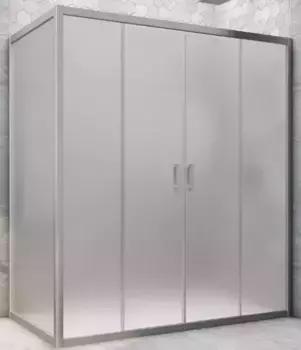 Душевой угол-ограждение «Vegas Glass» Z2P+ZPV Novo h2000 165/70 сатин/хром матовый без поддона универсальный