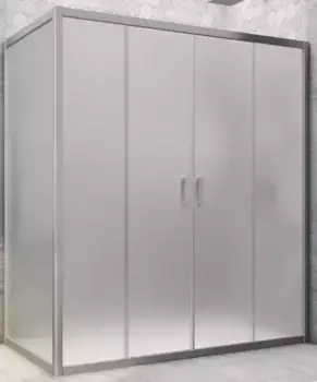 Душевой угол-ограждение «Vegas Glass» Z2P+ZPV Novo h2000 185/80 сатин/хром матовый без поддона универсальный