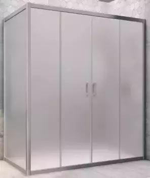 Душевой угол-ограждение «Vegas Glass» Z2P+ZPV Novo h2000 200/100 сатин/хром матовый без поддона универсальный