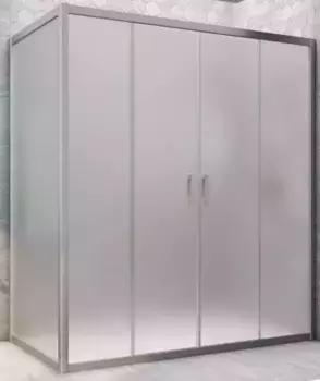 Душевой угол-ограждение «Vegas Glass» Z2P+ZPV Novo h2000 165/75 сатин/хром матовый без поддона универсальный