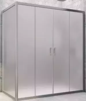 Душевой угол-ограждение «Vegas Glass» Z2P+ZPV Novo h2000 185/75 сатин/хром матовый без поддона универсальный