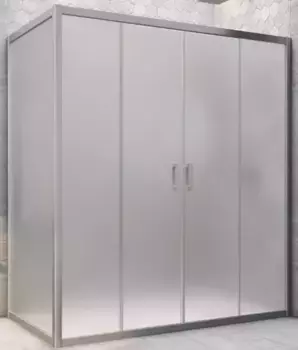 Душевой угол-ограждение «Vegas Glass» Z2P+ZPV Novo h2000 205/75 сатин/хром матовый без поддона универсальный