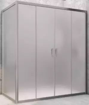 Душевой угол-ограждение «Vegas Glass» Z2P+ZPV Novo h2000 165/80 сатин/хром матовый без поддона универсальный