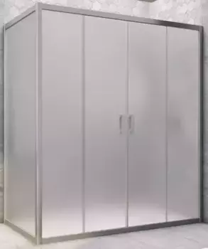 Душевой угол-ограждение «Vegas Glass» Z2P+ZPV Novo h2000 175/80 сатин/хром матовый без поддона универсальный