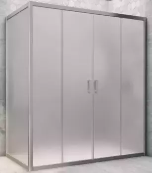 Душевой угол-ограждение «Vegas Glass» Z2P+ZPV Novo h2000 185/100 сатин/хром матовый без поддона универсальный