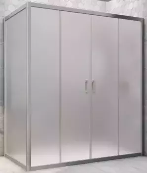 Душевой угол-ограждение «Vegas Glass» Z2P+ZPV Novo h2000 195/100 сатин/хром матовый без поддона универсальный